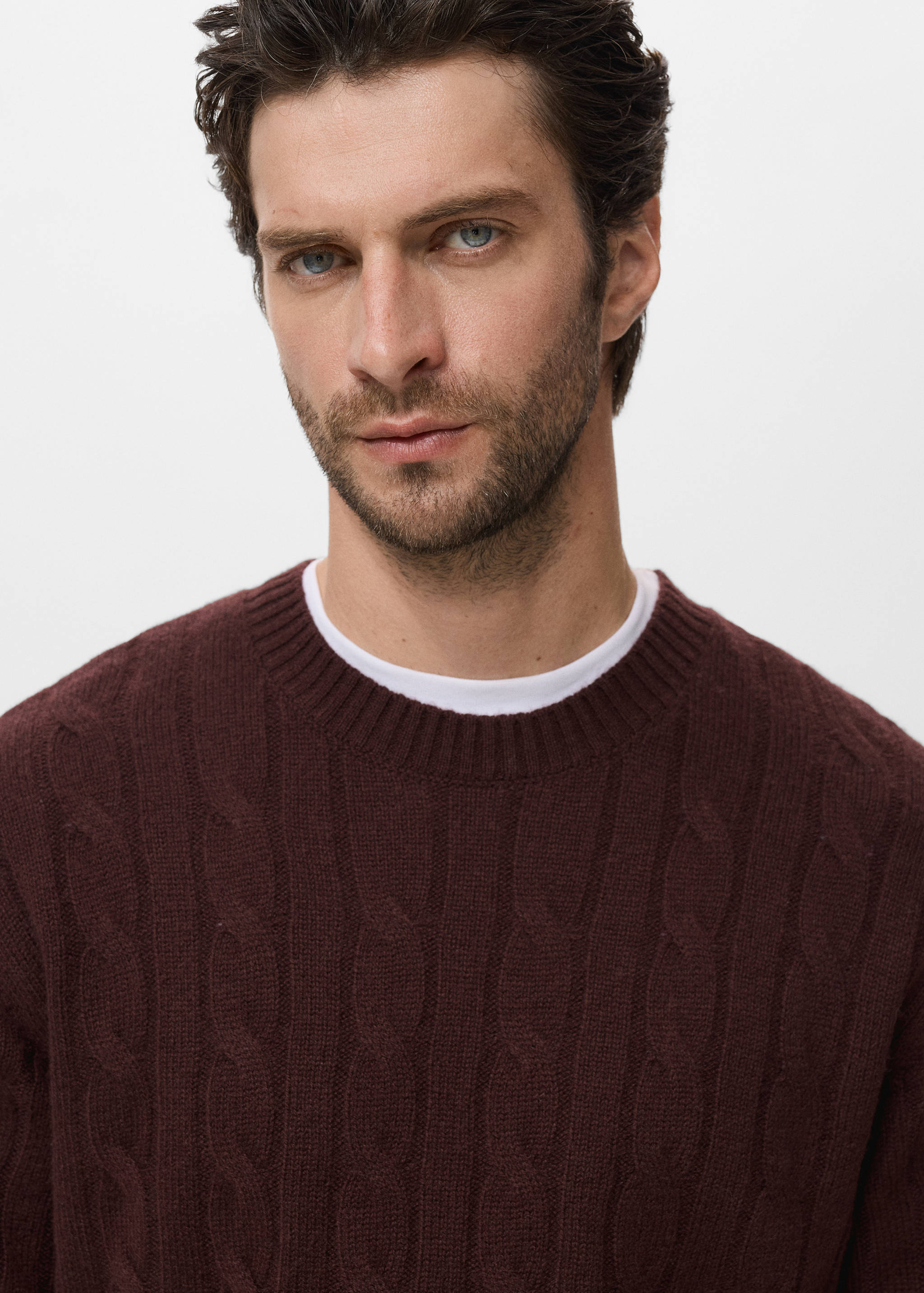 100% wool braided sweater - Details of the article 1