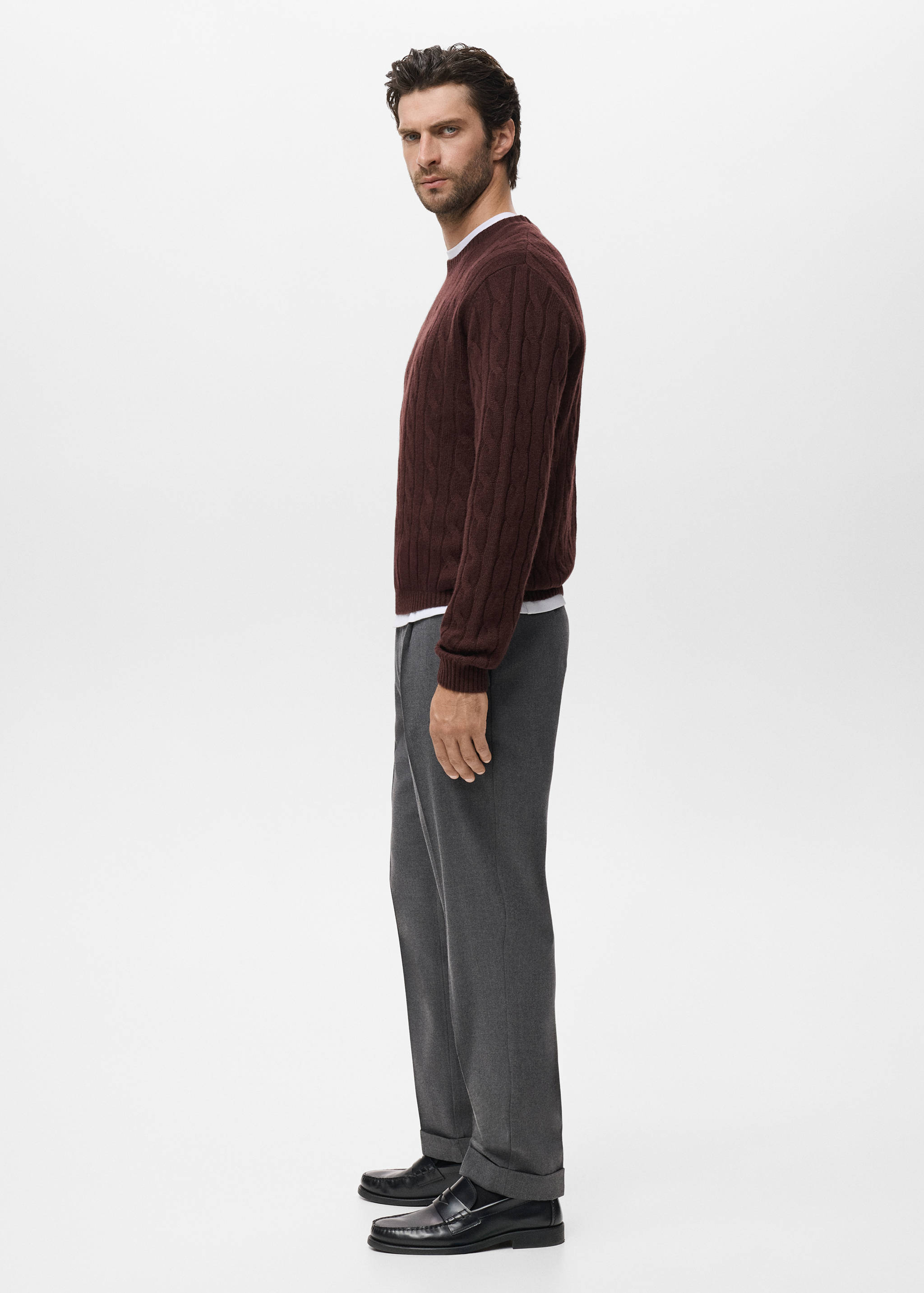 100% wool braided sweater - Details of the article 2