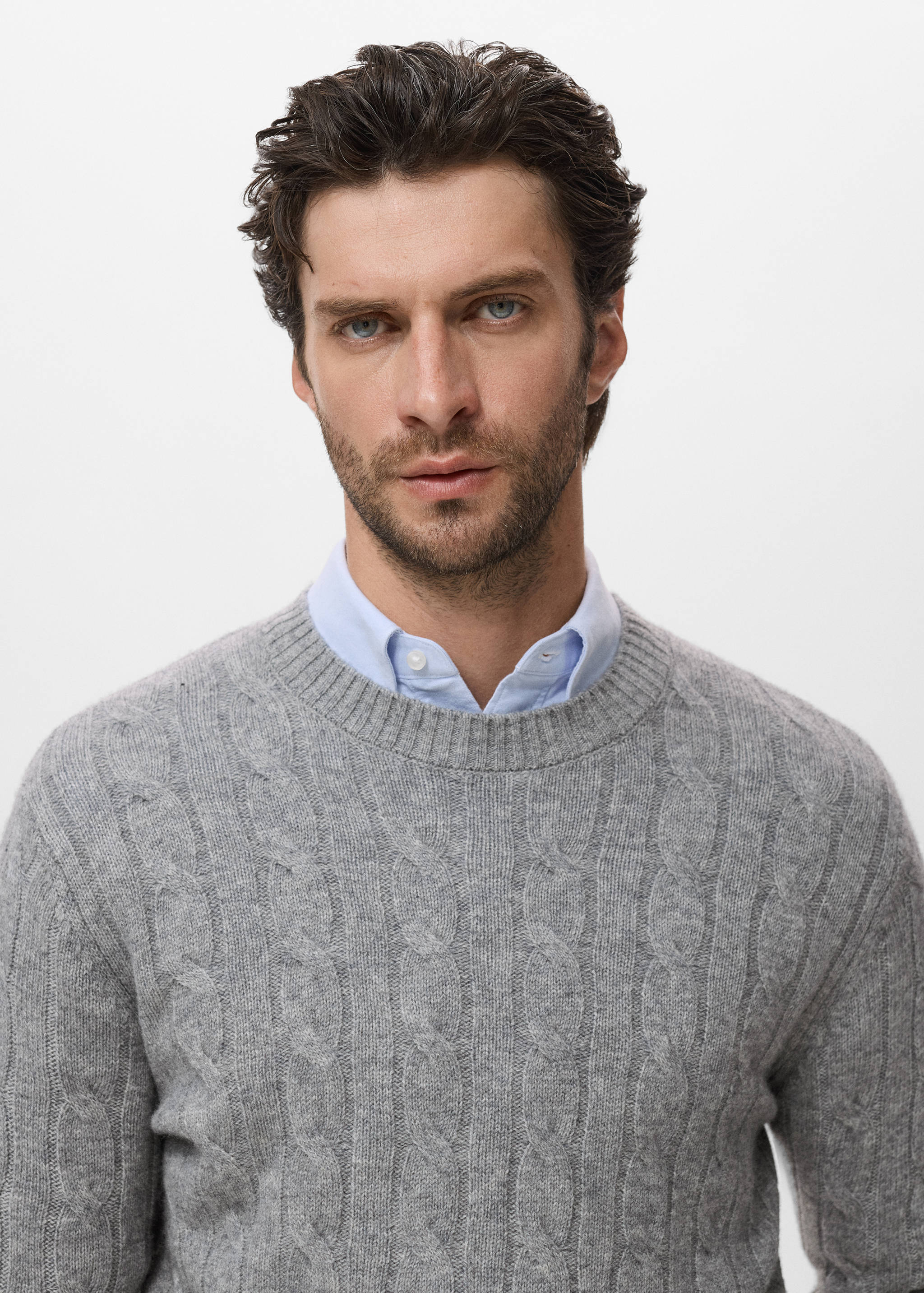 100% wool braided sweater - Details of the article 1