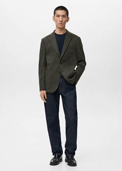 Slim fit microstructure blazer — Grey 2