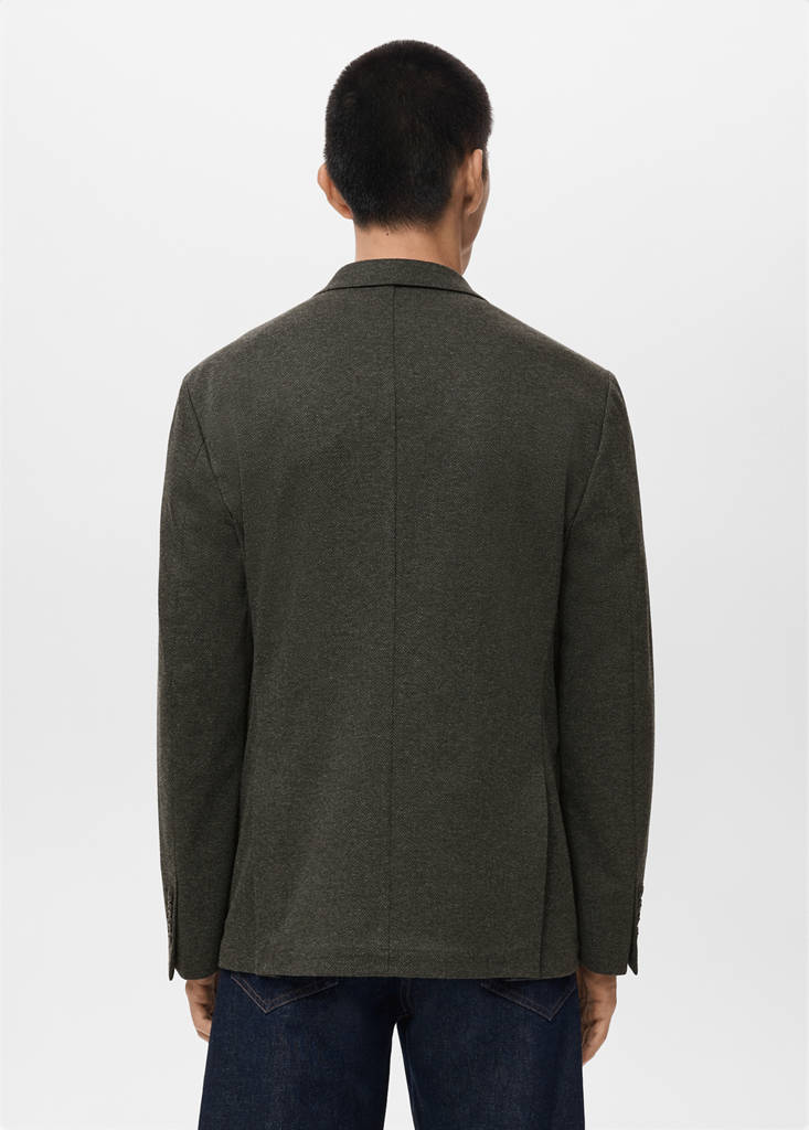 Slim fit microstructure blazer — Grey