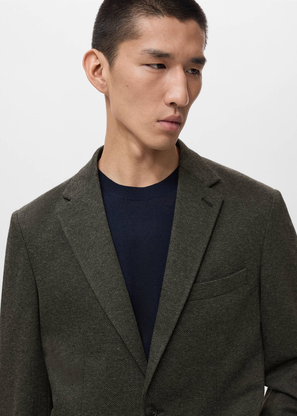 Slim fit microstructure blazer — Grey