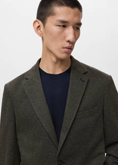 Slim fit microstructure blazer — Grey 4