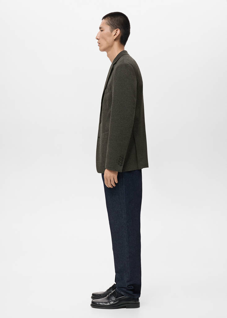 Slim fit microstructure blazer — Grey