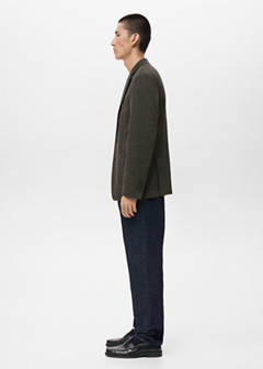 Slim fit microstructure blazer — Grey 5