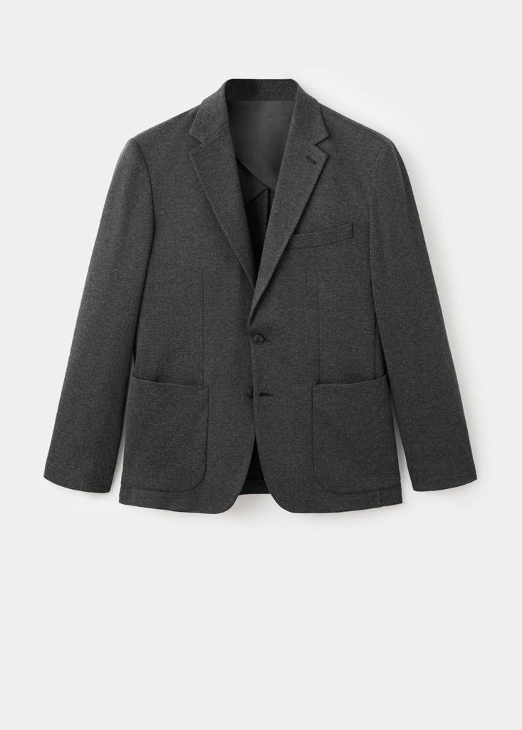 Slim fit microstructure blazer — Grey