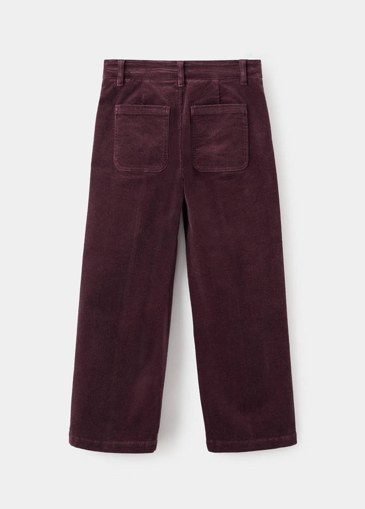 Straight-leg corduroy trousers — Burgundy
