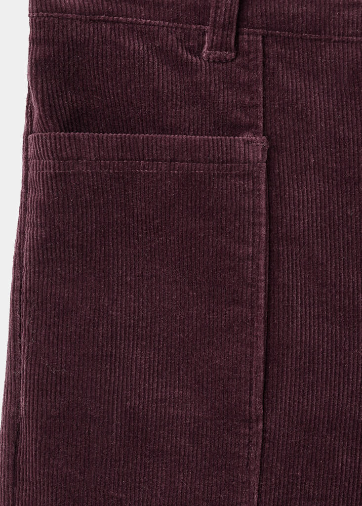Straight-leg corduroy trousers — Burgundy