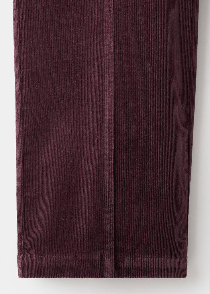 Straight-leg corduroy trousers — Burgundy