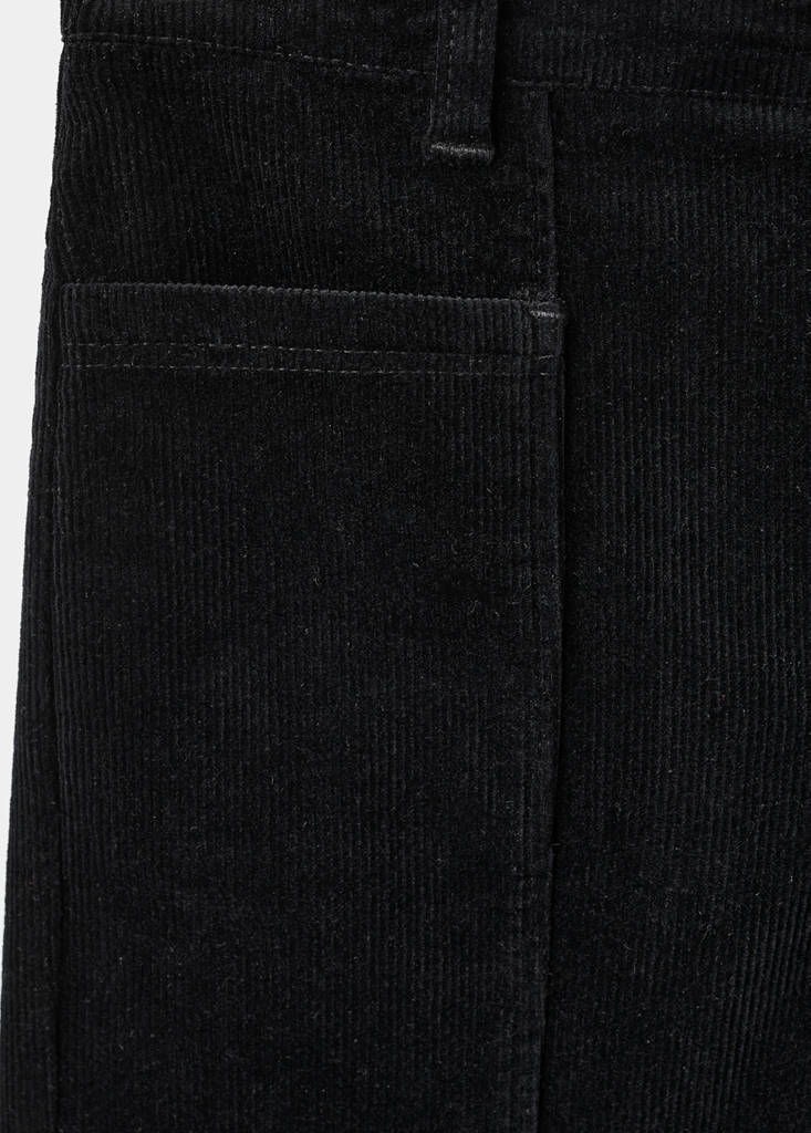 Straight-leg corduroy trousers — Black
