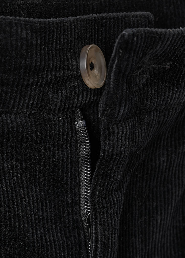 Straight-leg corduroy trousers — Black