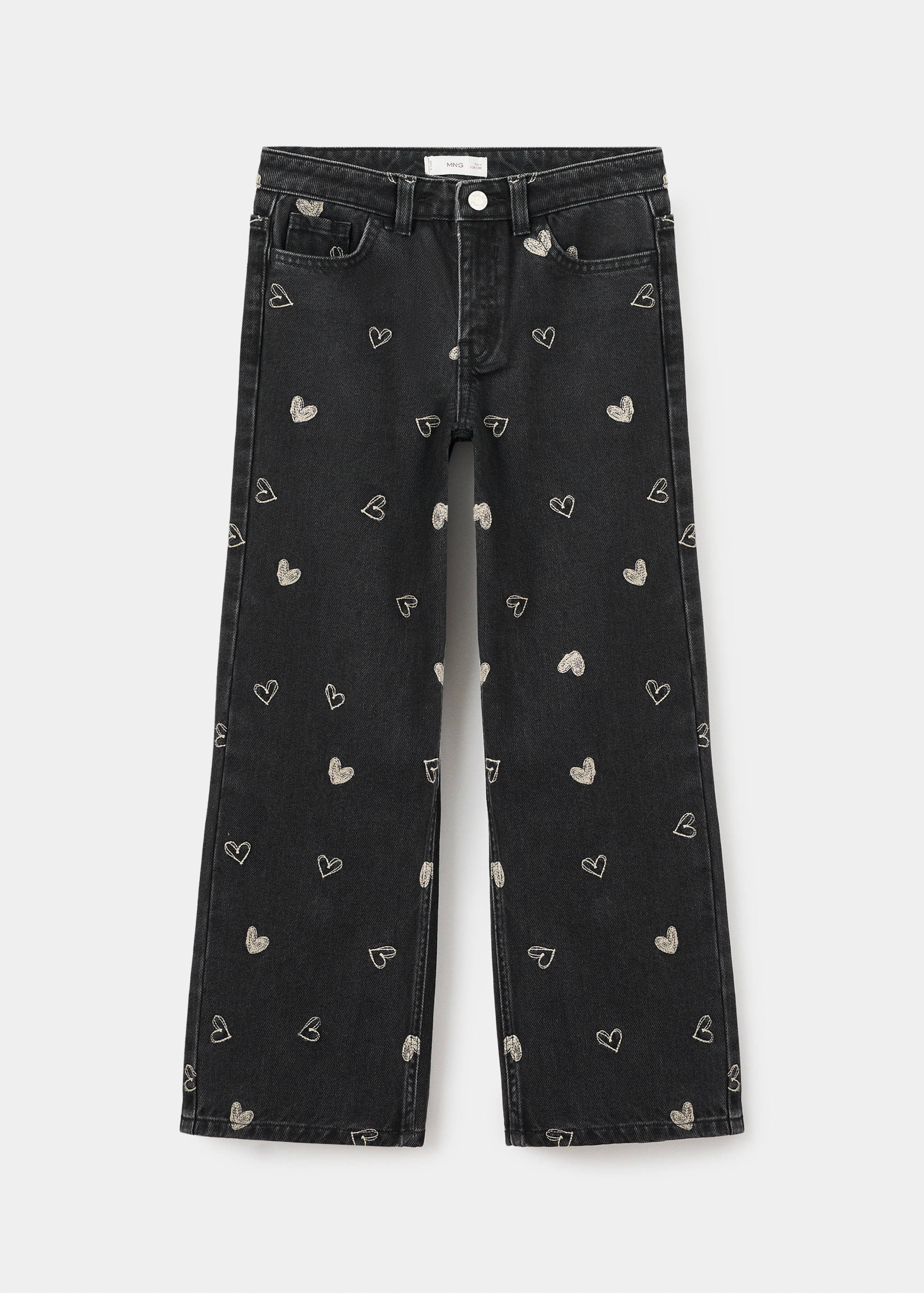 Jeans with embroidered heart - Article without model