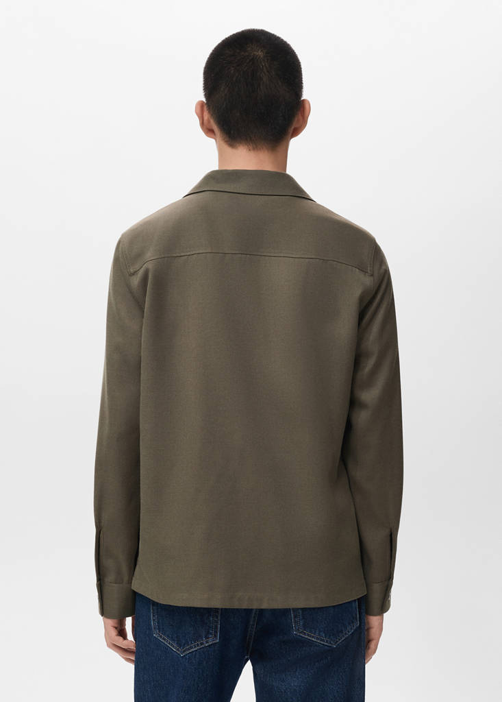 Regular-fit overshirt with pocket — Khaki