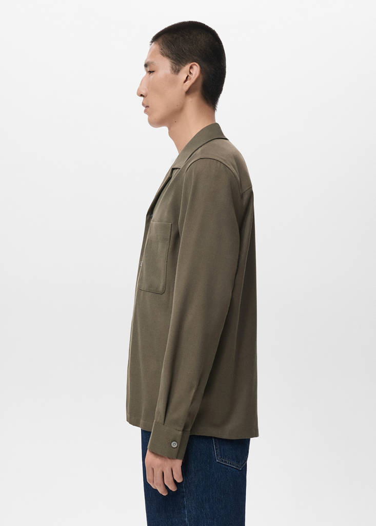 Regular-fit overshirt with pocket — Khaki