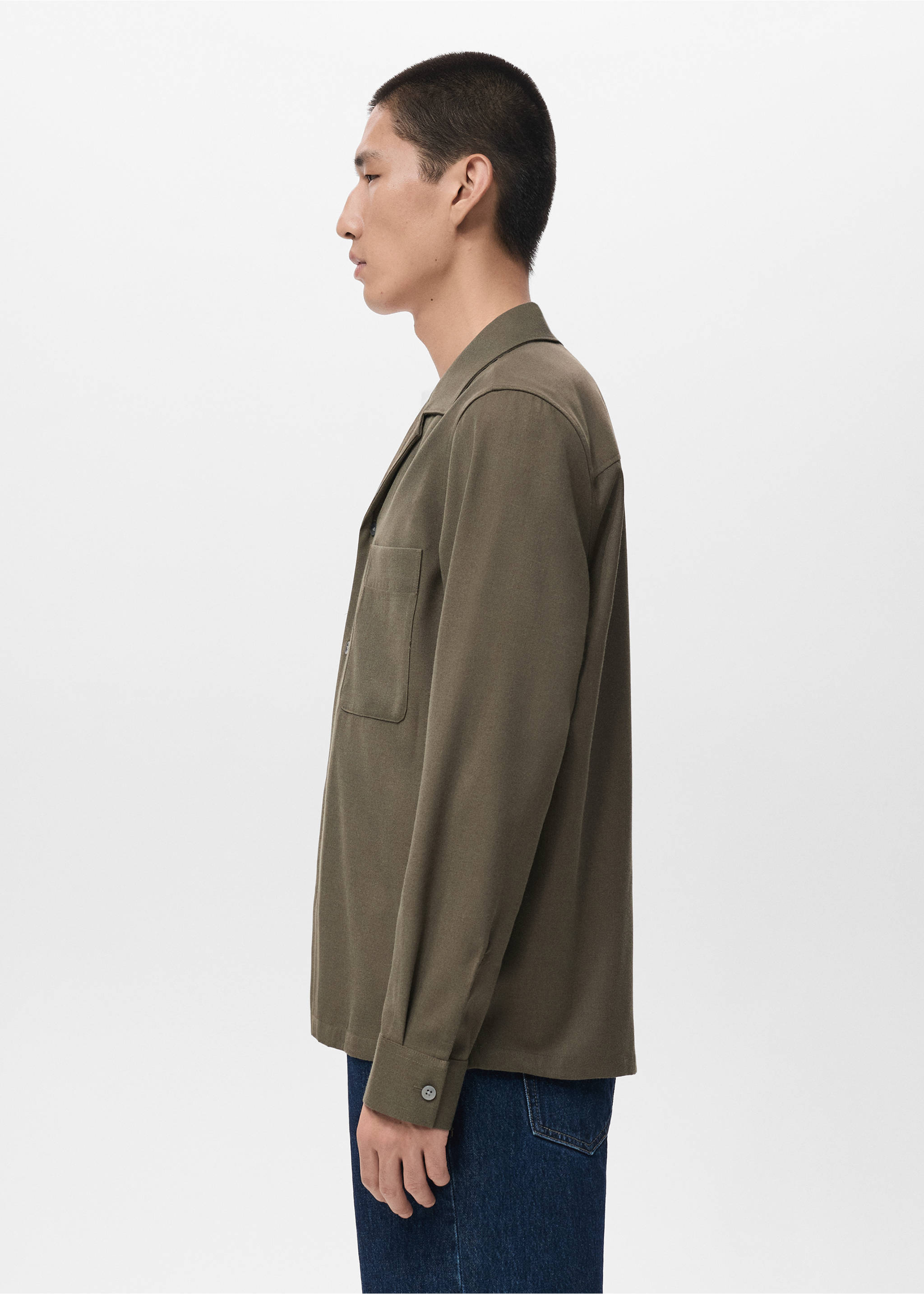 Верхняя рубашка regular fit с карманами - Деталь изделия 2, Хаки. Ref: 17086726-00.