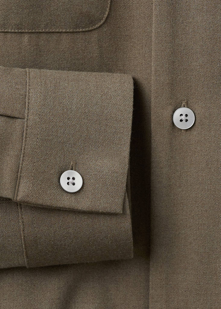 Regular-fit overshirt with pocket — Khaki