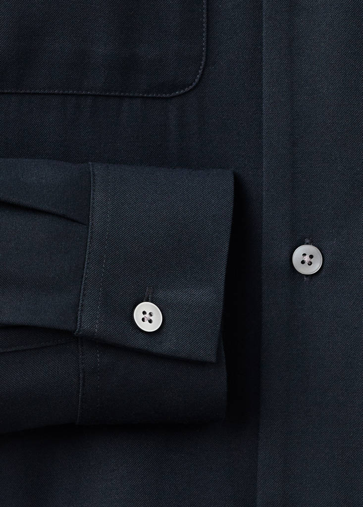 Regular-fit overshirt with pocket — Dark Navy
