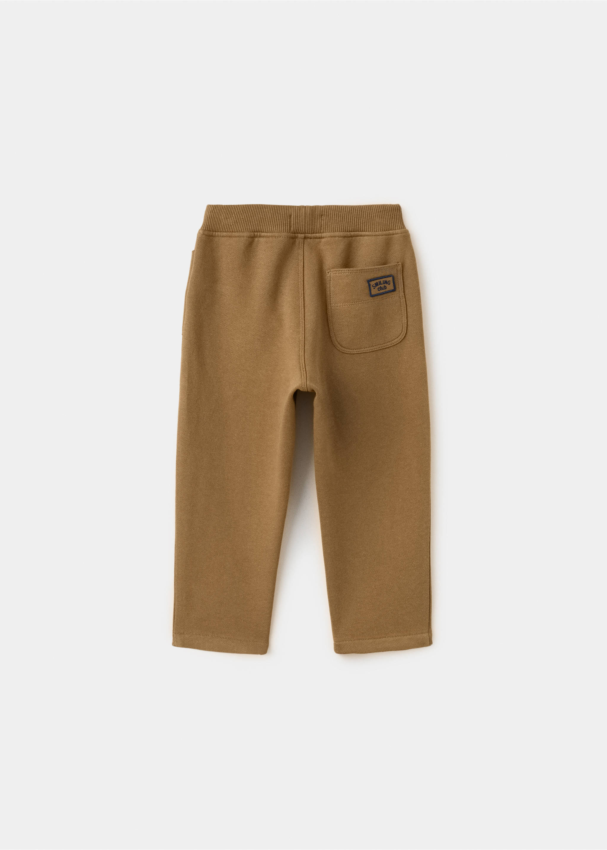 Cotton drawstring joggers - Reverse of the article, Caramel. Ref: 17086729-00.