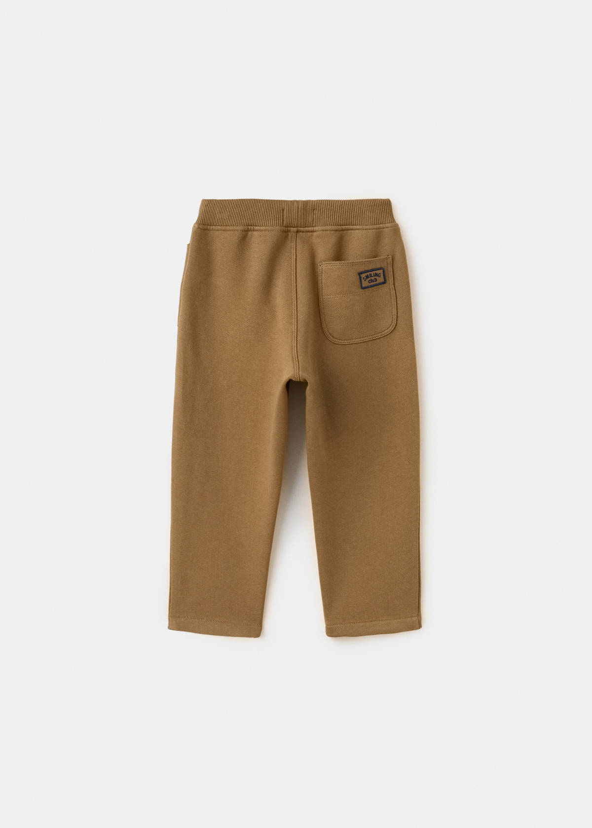 Cotton drawstring joggers — Caramel