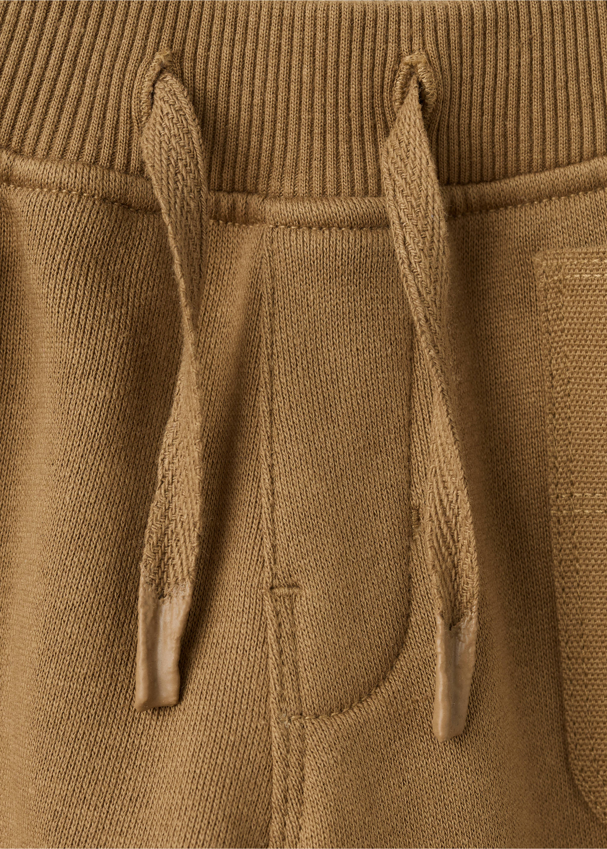 Cotton drawstring joggers - Details of the article 0, Caramel. Ref: 17086729-00.