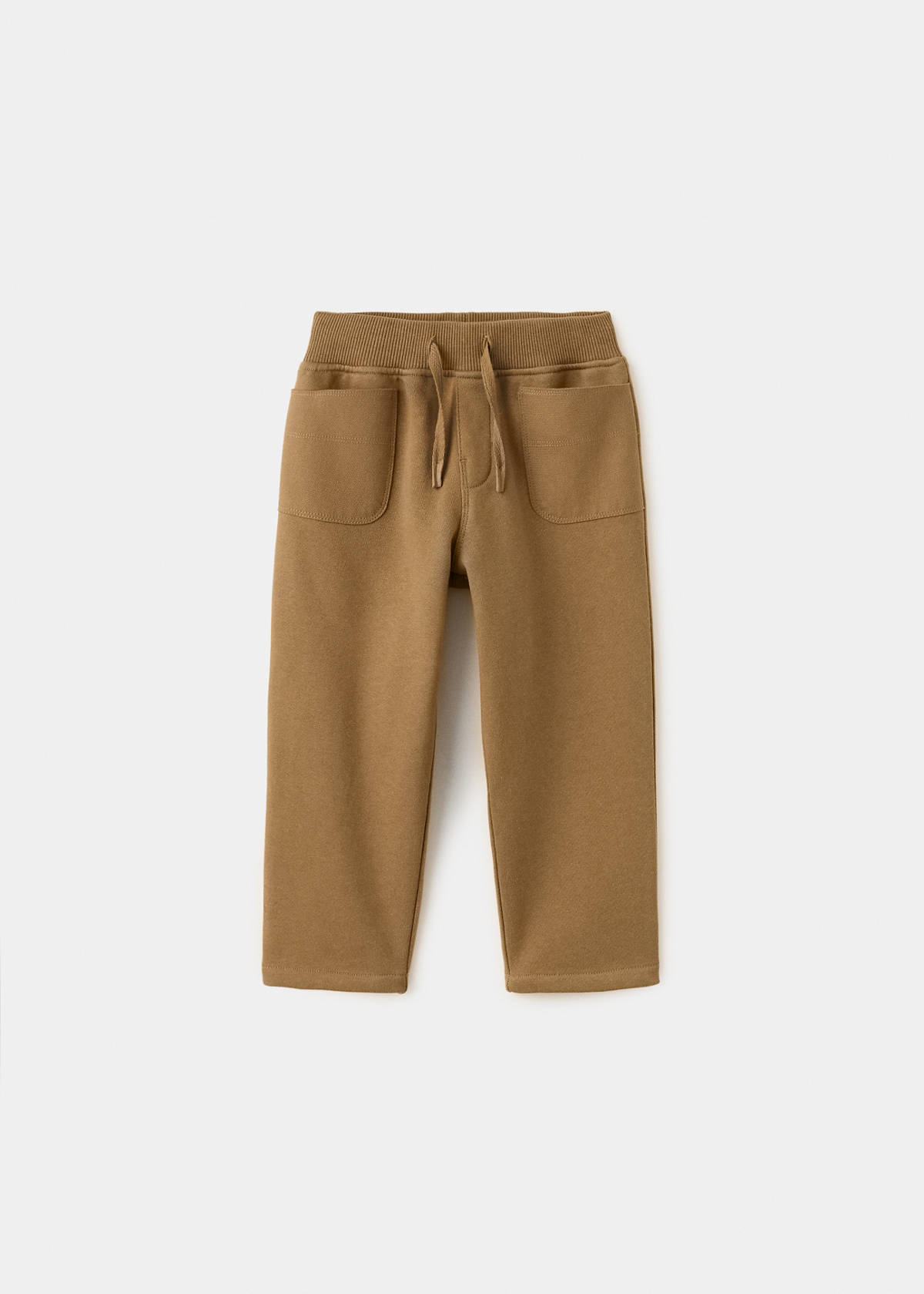 Cotton drawstring joggers — Caramel