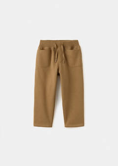 Cotton drawstring joggers — Caramel 1