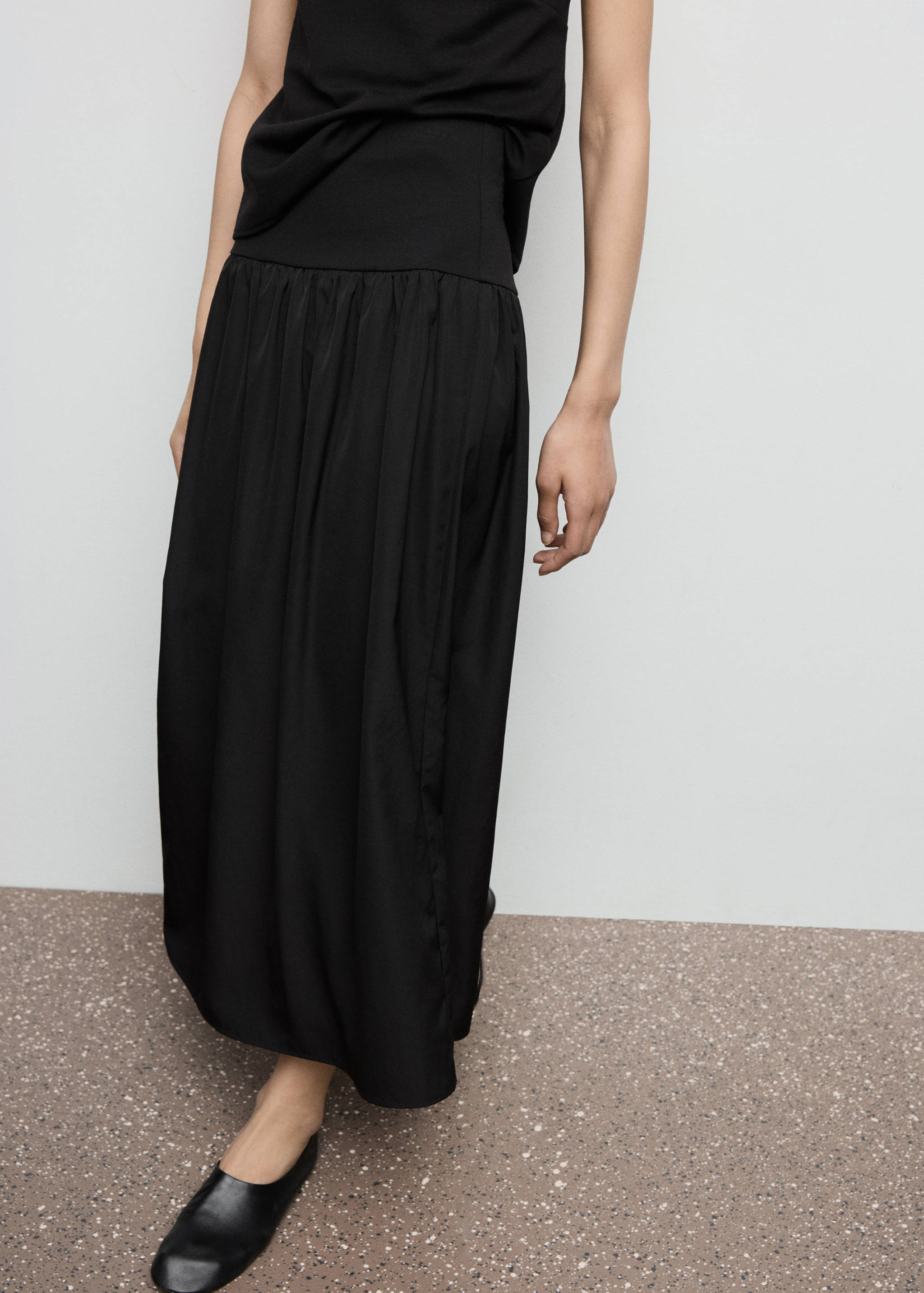 Gathered A-line skirt - Medium plane