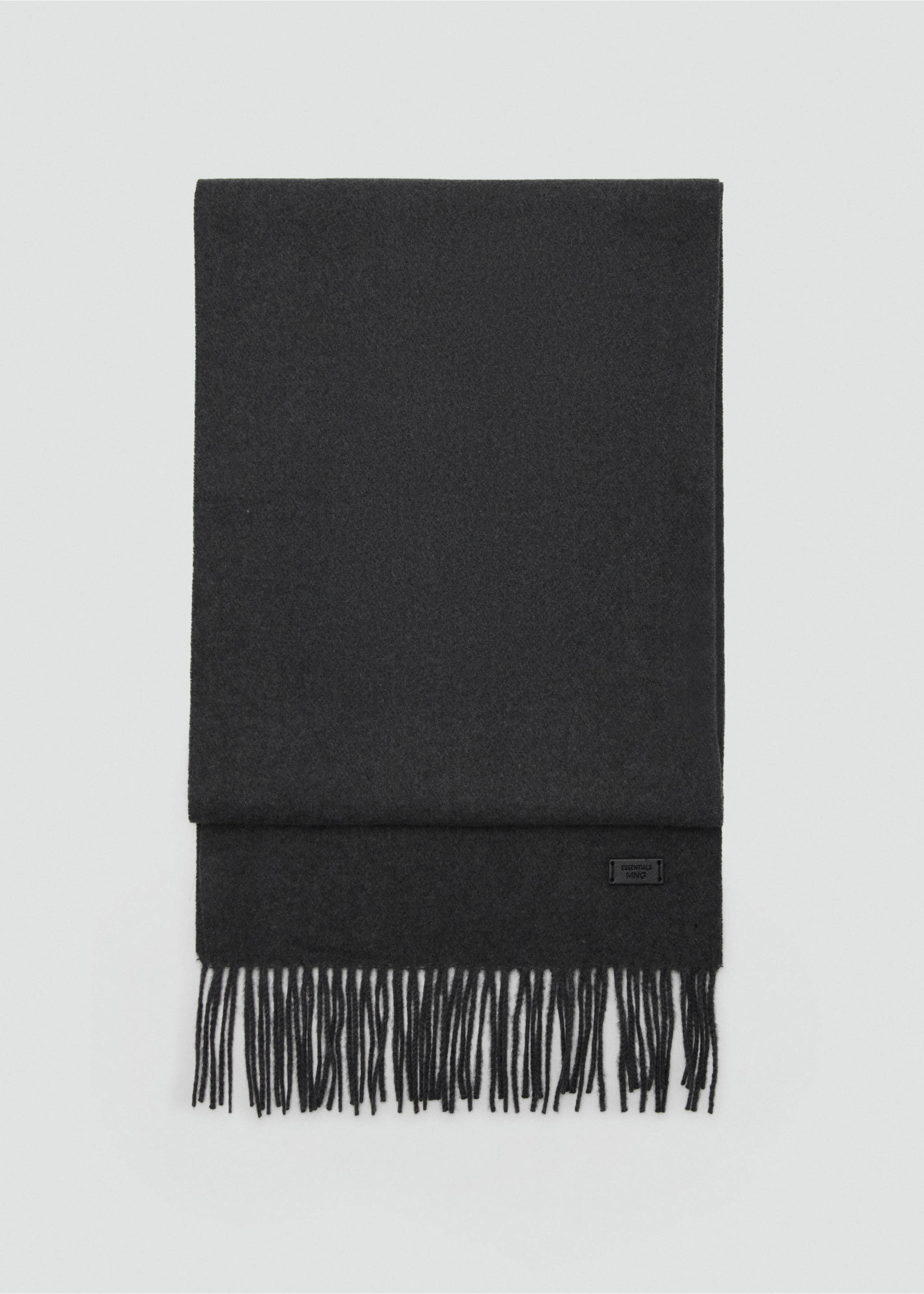 Plain fringed scarf - Article without model, Grey. Ref: 17086732-00.