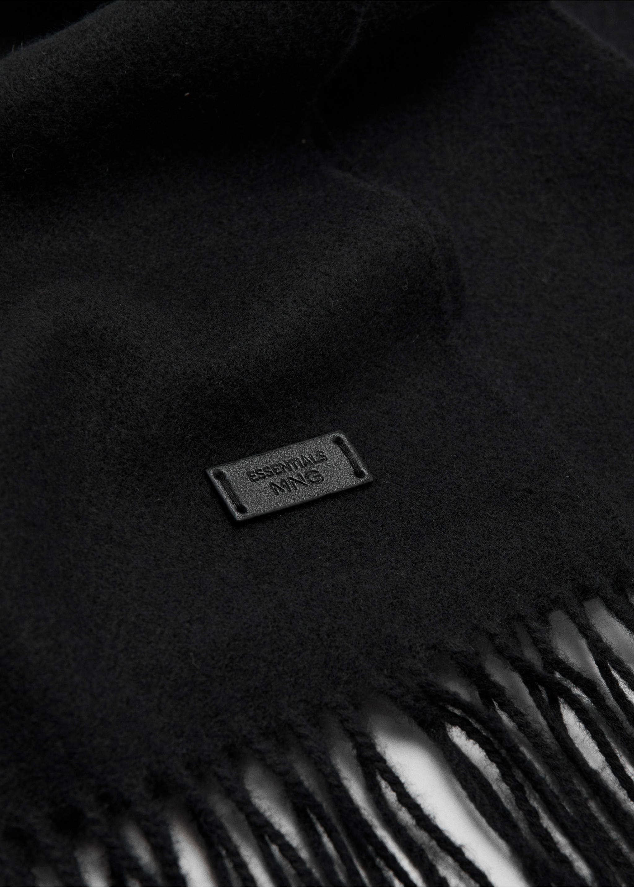 Bufanda lisa flecos - Plano medio, Negro. Ref: 17086732-00.