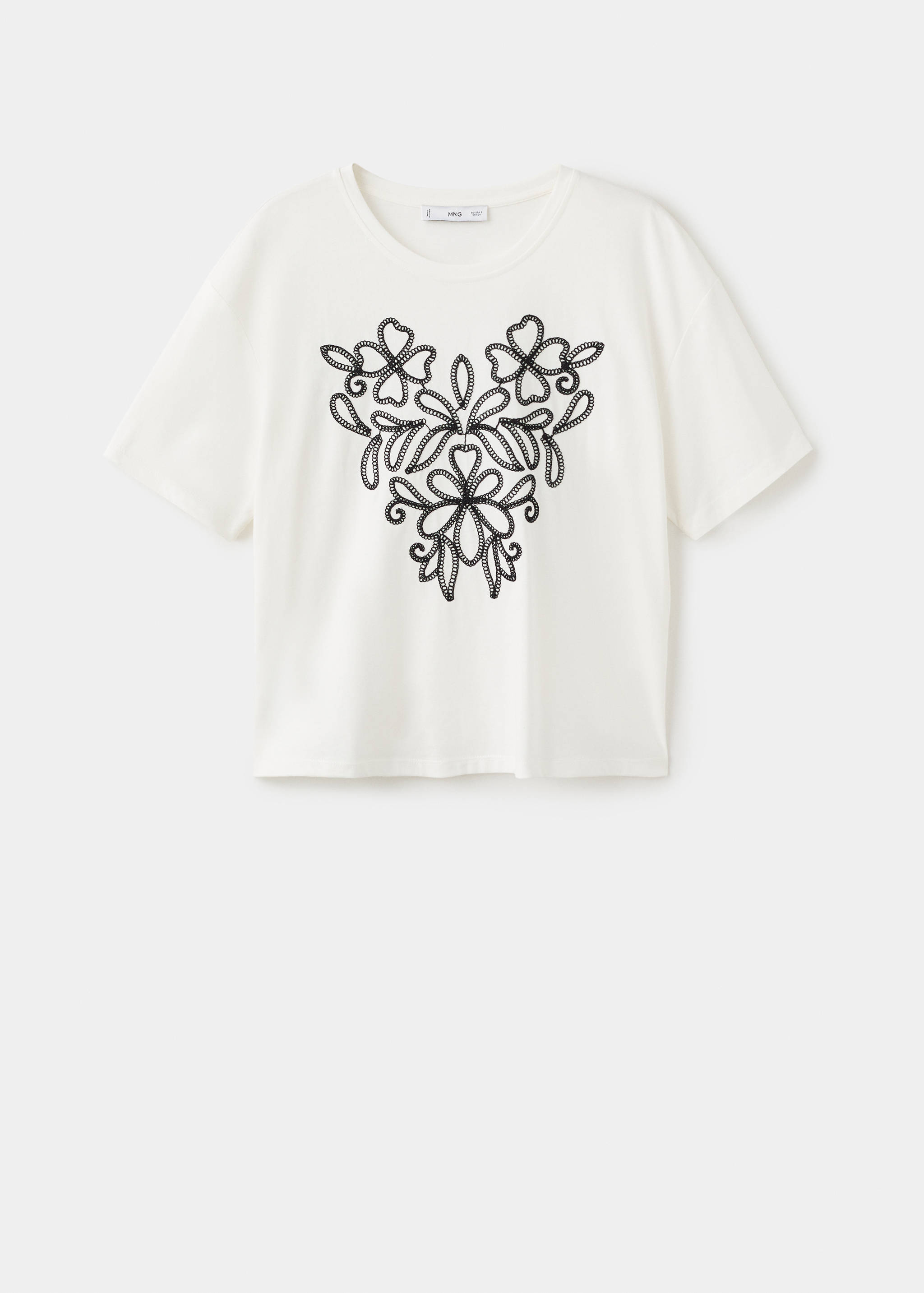 Floral-embroidered cotton t-shirt - Article without model