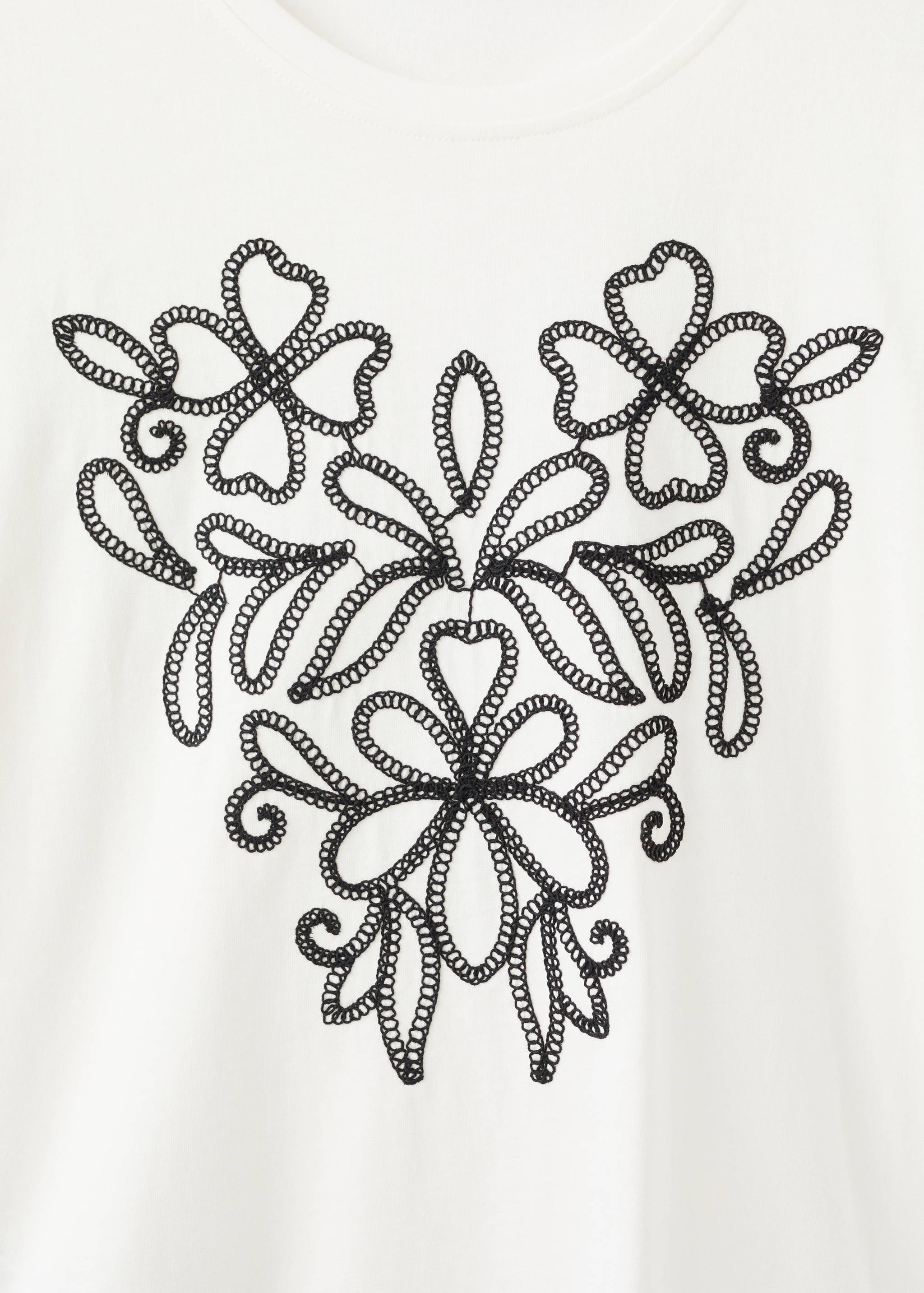 Floral-embroidered cotton t-shirt - Details of the article 8
