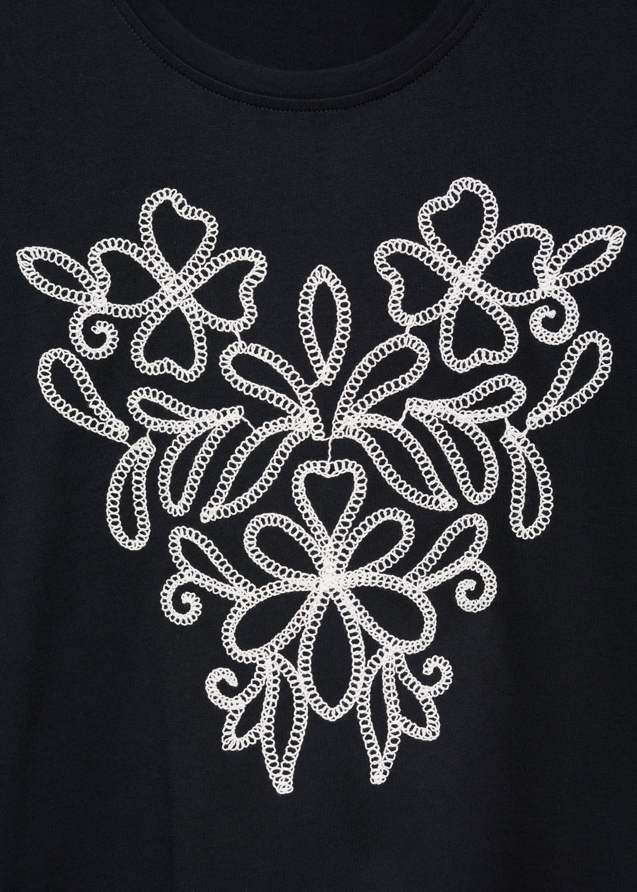 Floral-embroidered cotton t-shirt - Details of the article 8