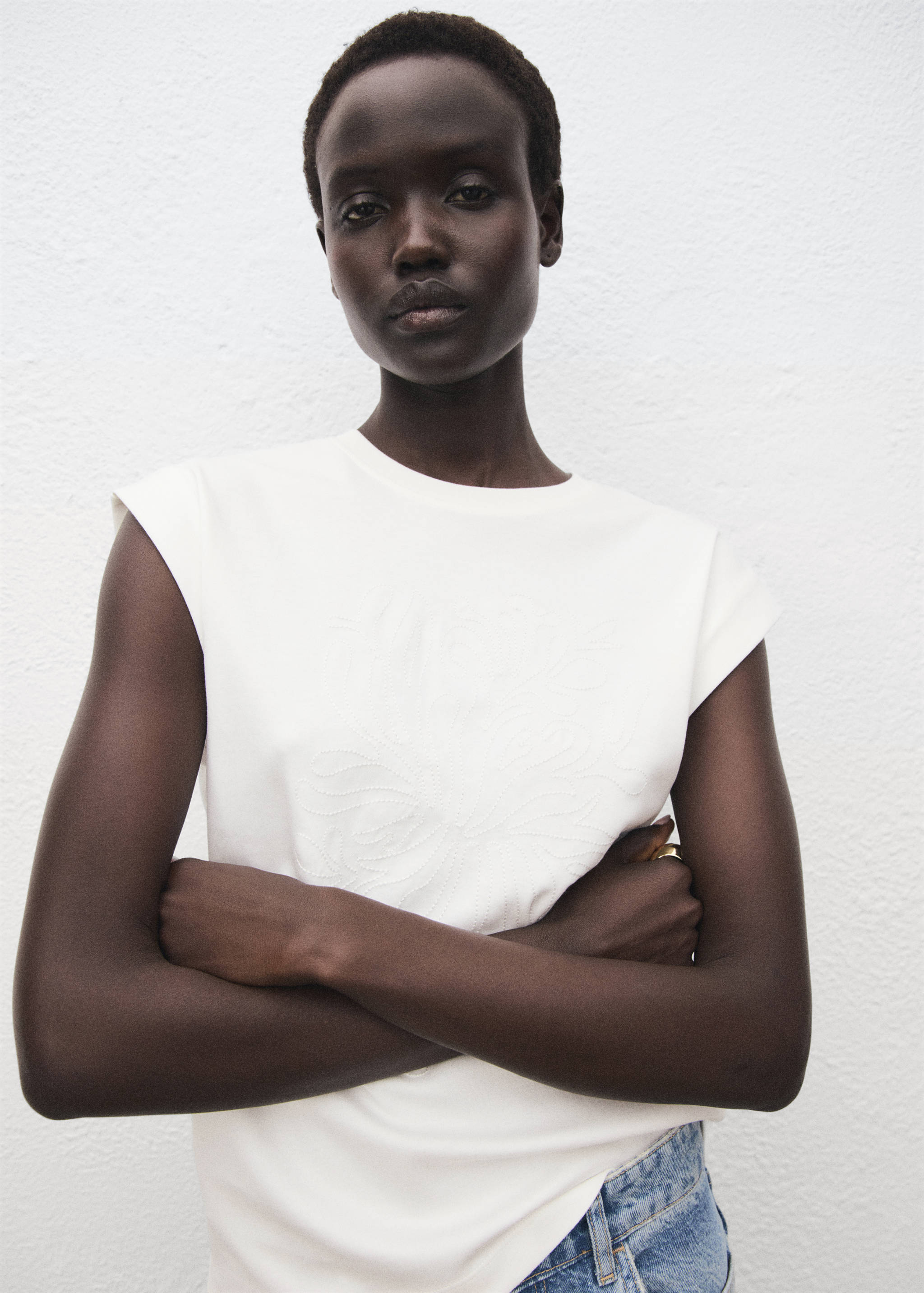 Cotton sleeveless t-shirt - Medium plane