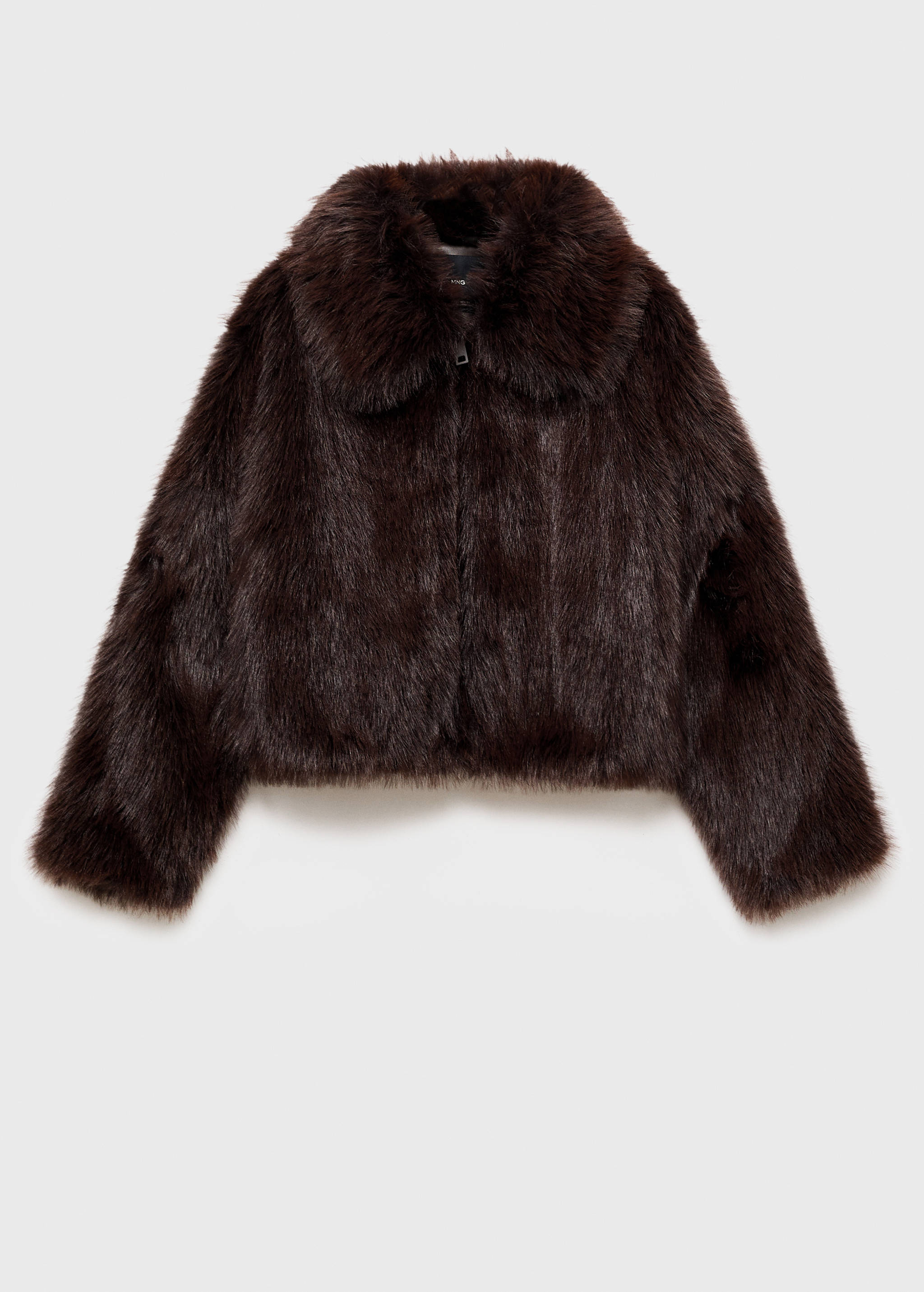 Faux-fur jacket with zip - Article without model