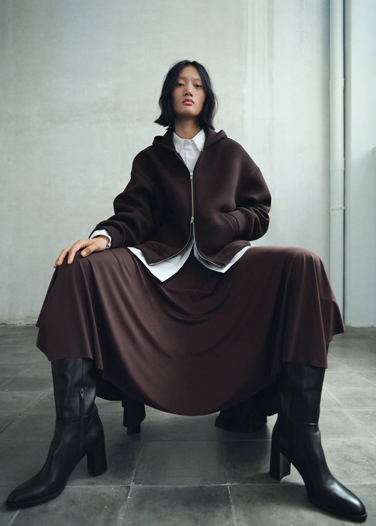 Leather block-heel boots — Black