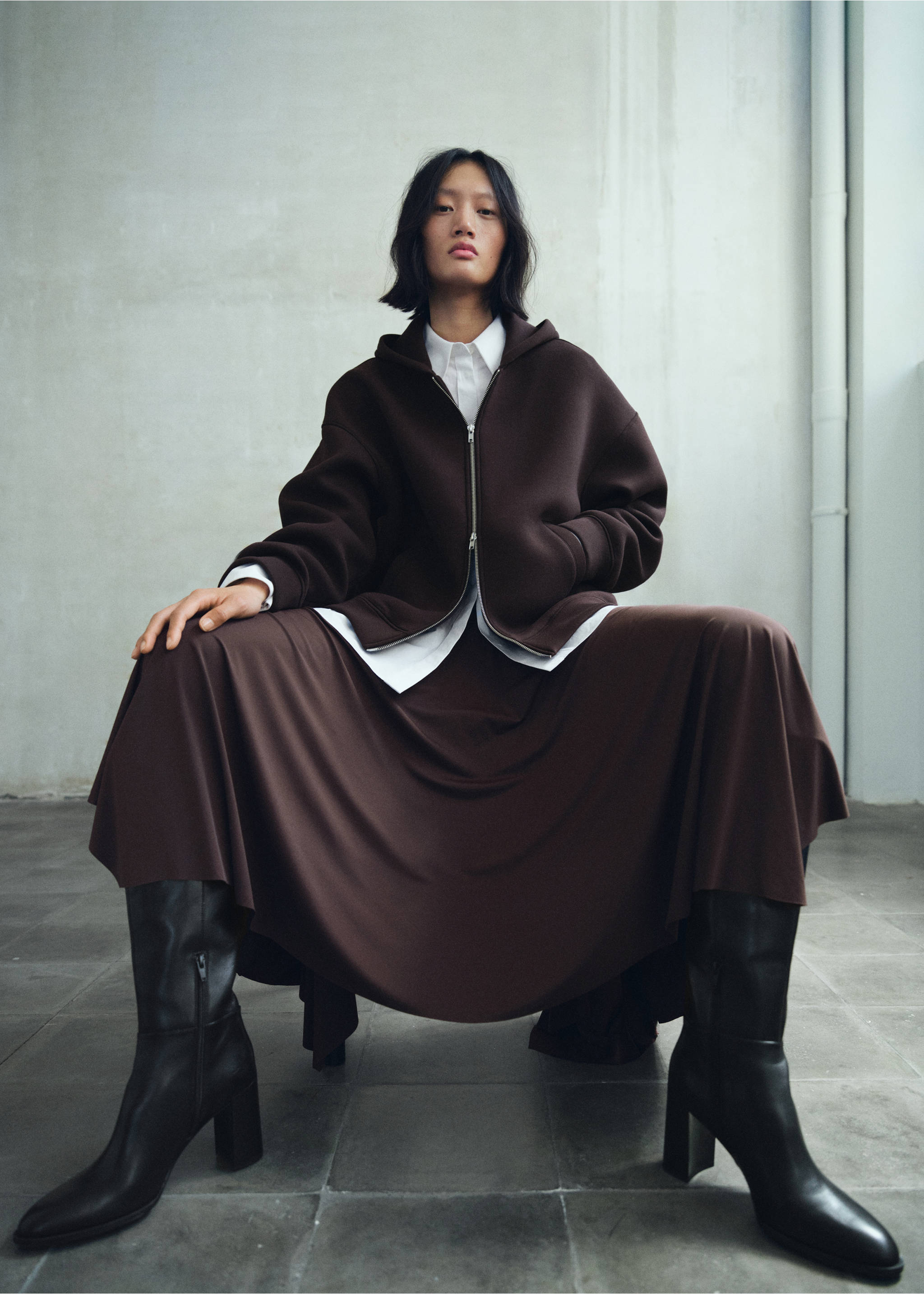 Bottes cuir talon bloc - Plan général, Noir. Ref: 17086739-00.