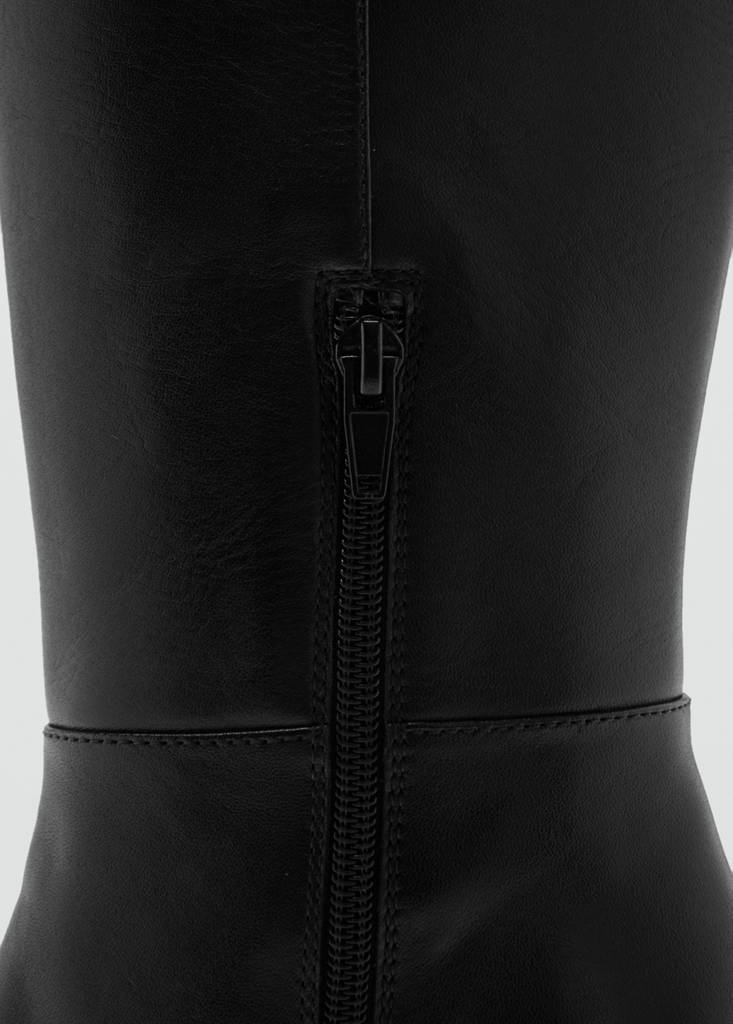 Leather block-heel boots — Black