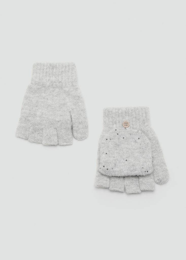 MANGO KIDS - Gants maille paillettes gris - Taille unique - Fille