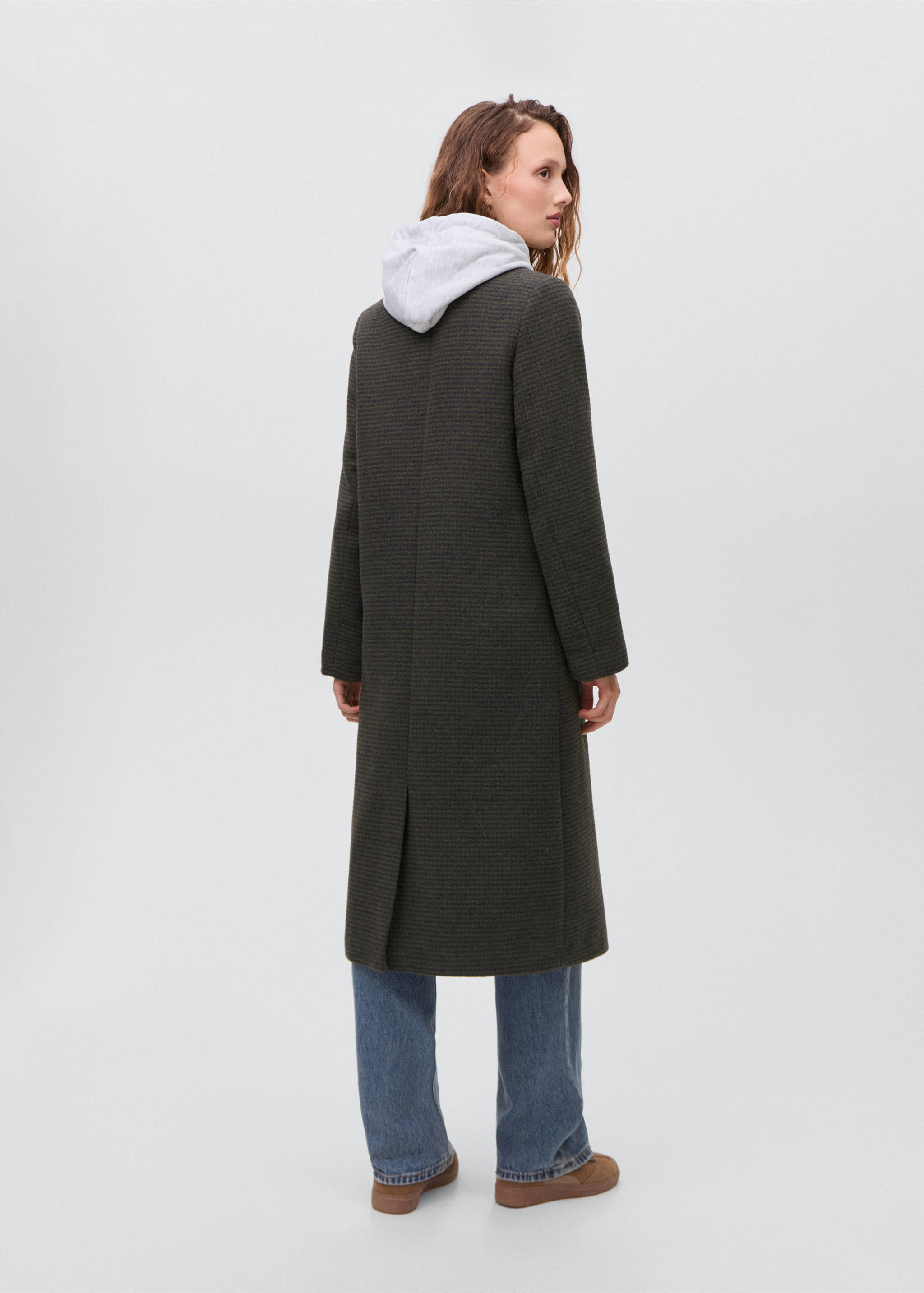 Abric llarg quadres - Revers de l'article, Gris. Ref: 17087120-00.