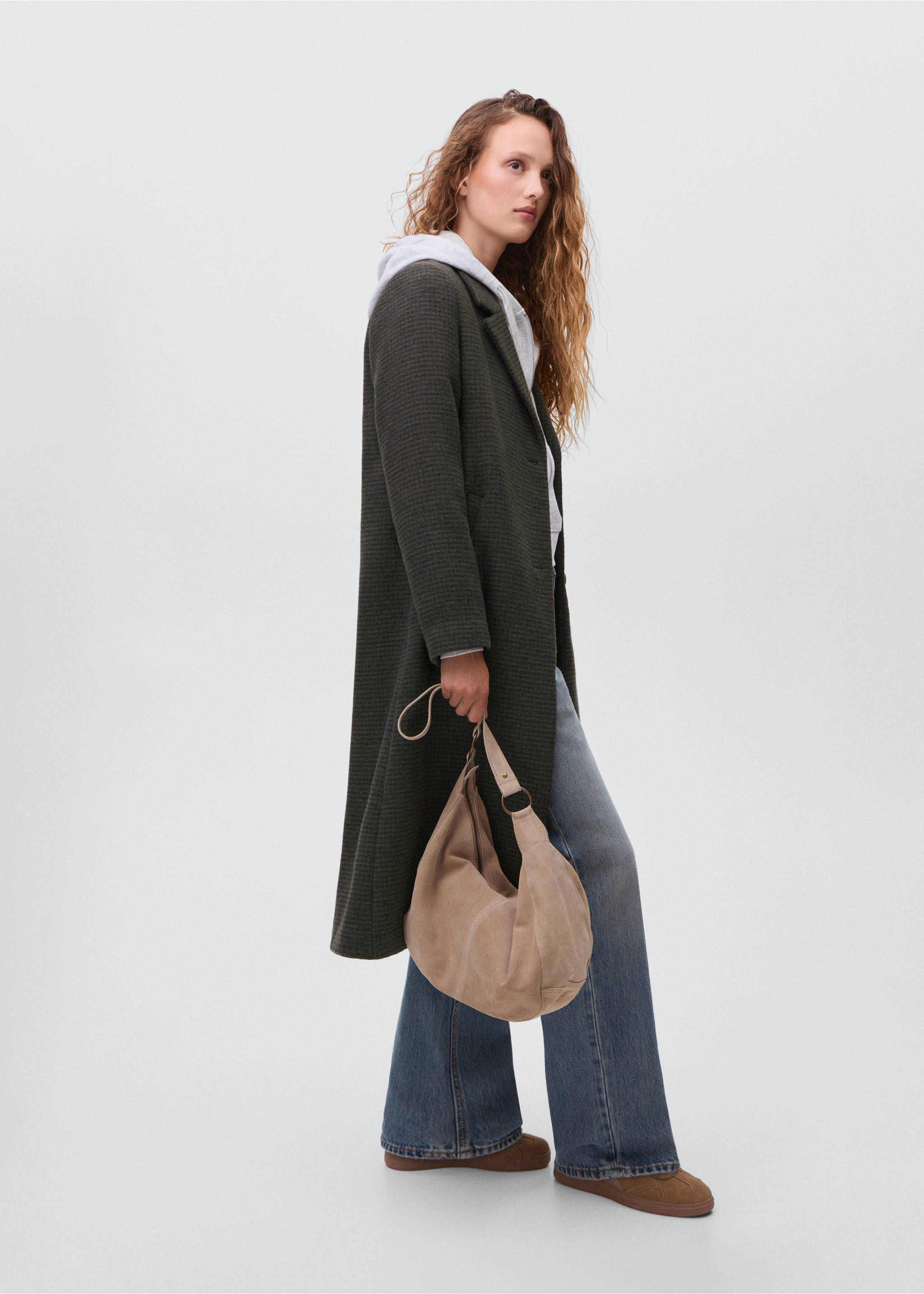 Abric llarg quadres - Detall de l'article 2, Gris. Ref: 17087120-00.