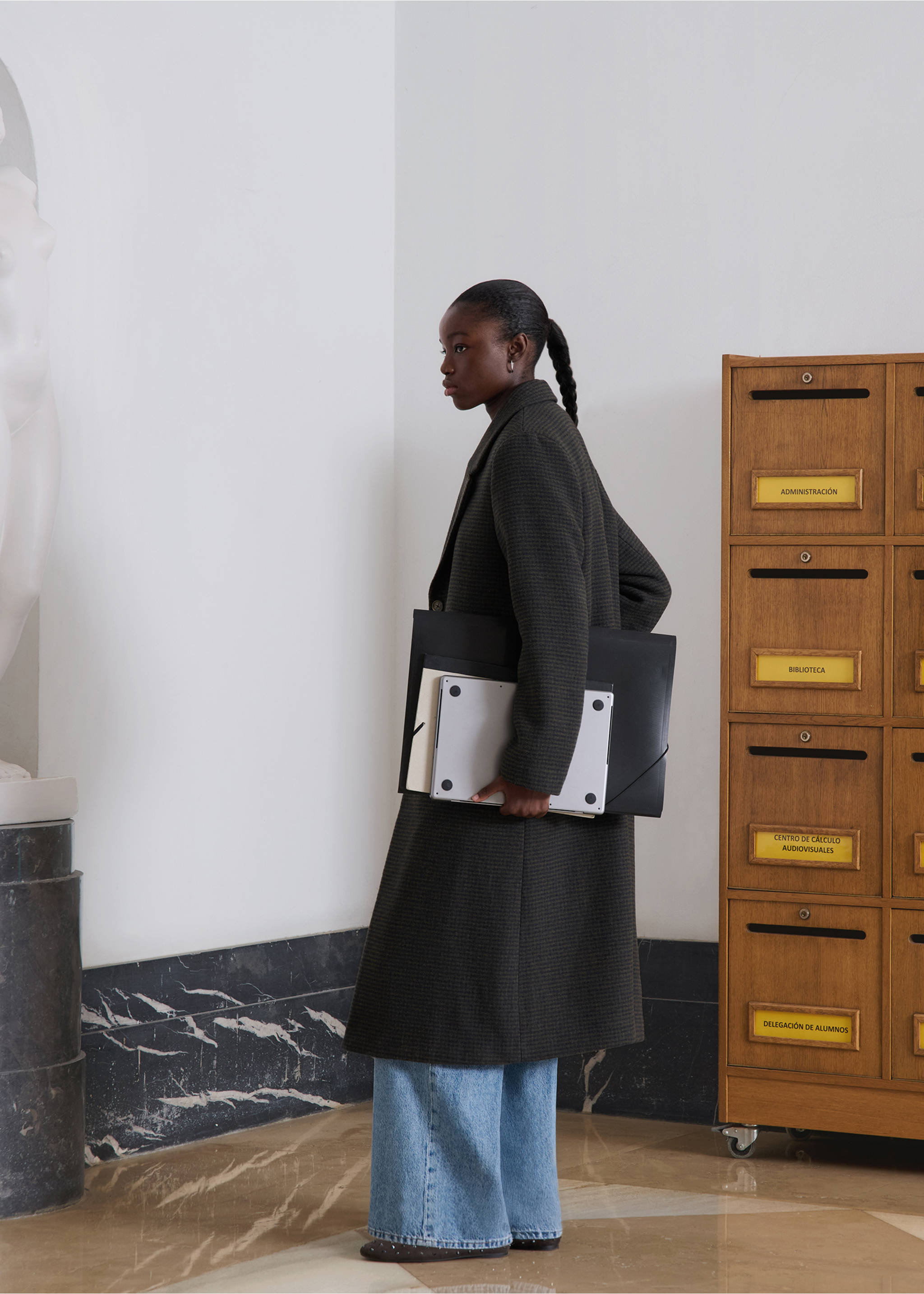 Abrigo largo cuadros - Detalle del artículo 5, Gris. Ref: 17087120-00.