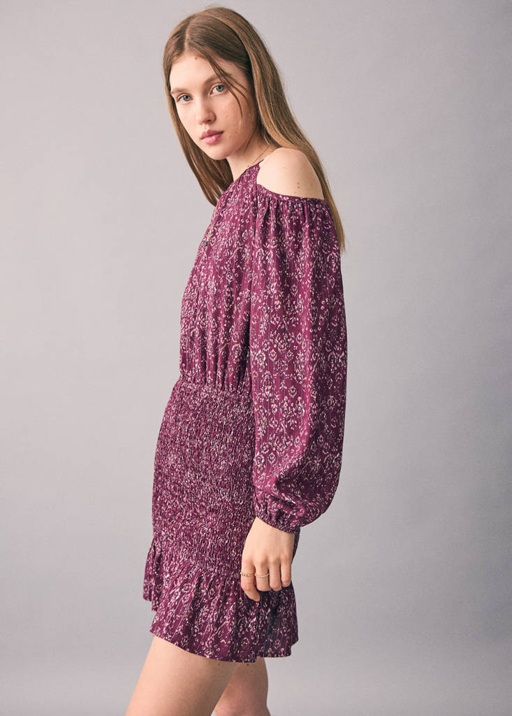 Lurex dress with cut-out — Maroon