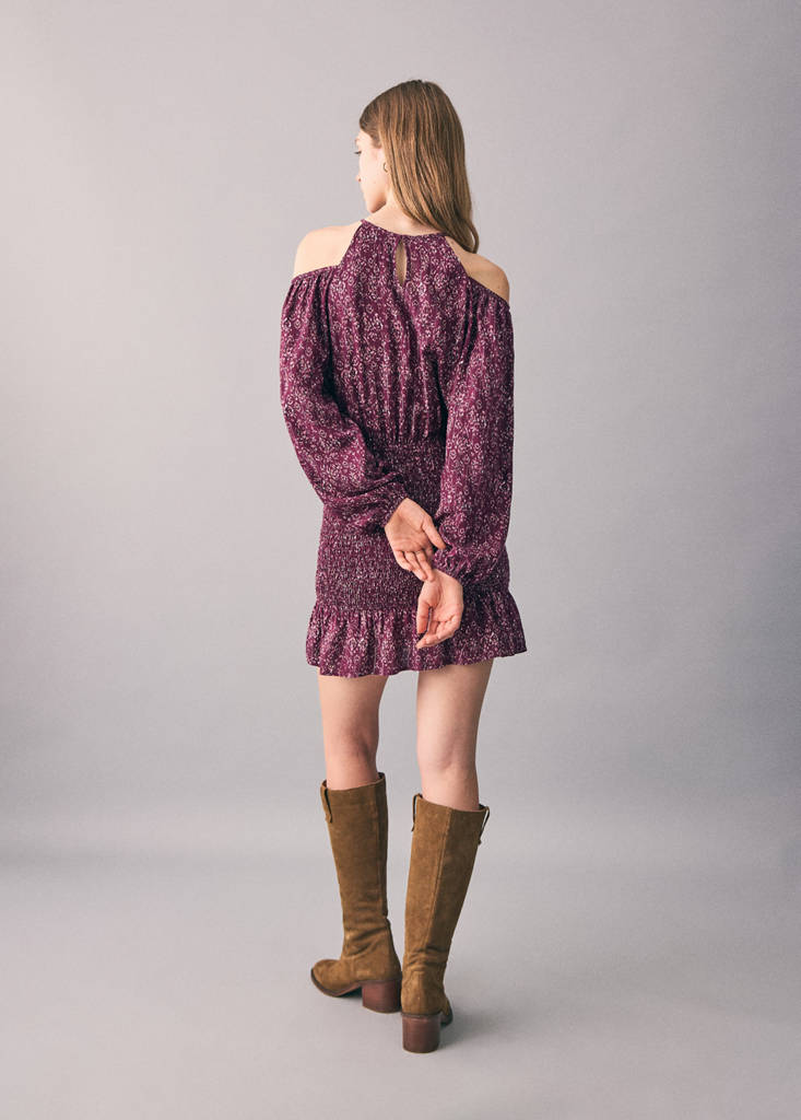Lurex dress with cut-out — Maroon