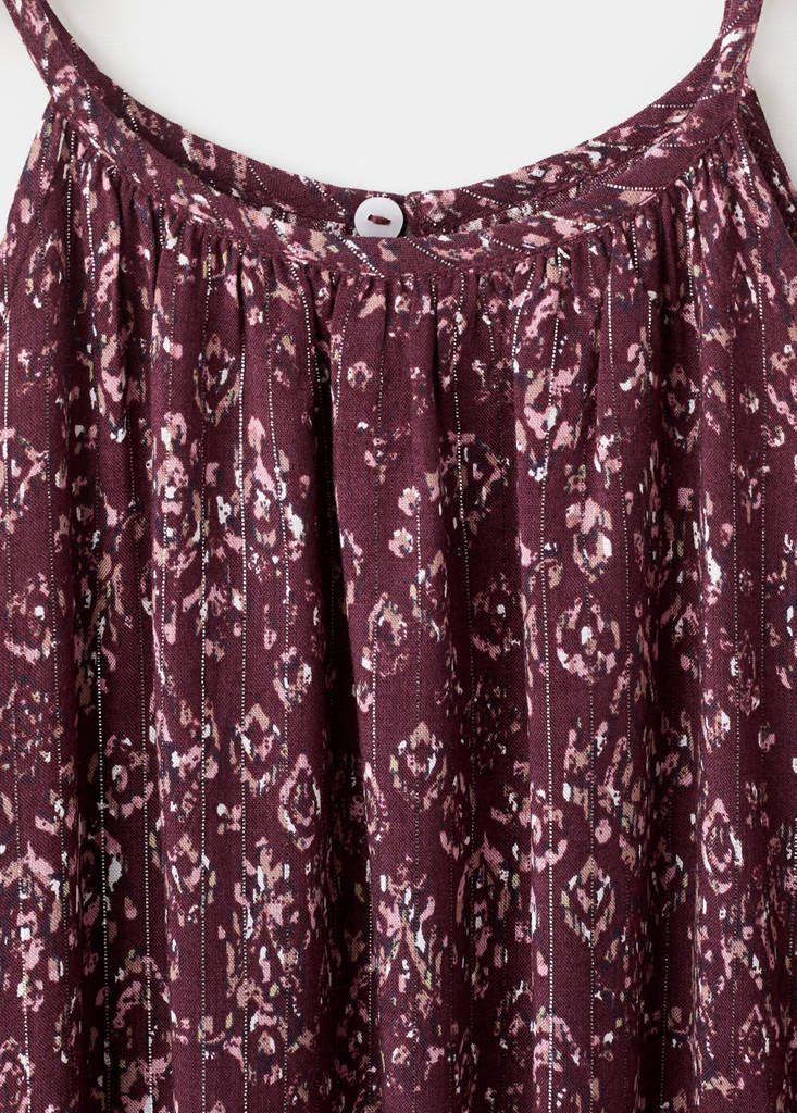 Lurex dress with cut-out — Maroon