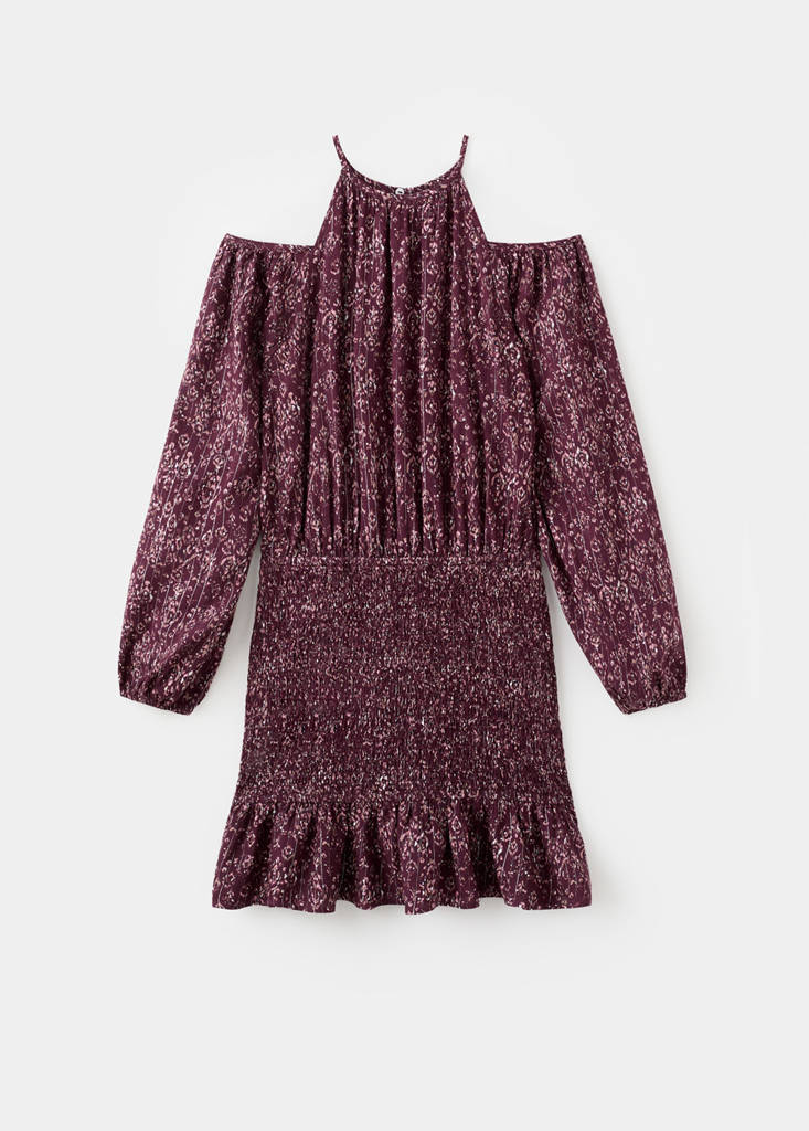 Lurex dress with cut-out — Maroon