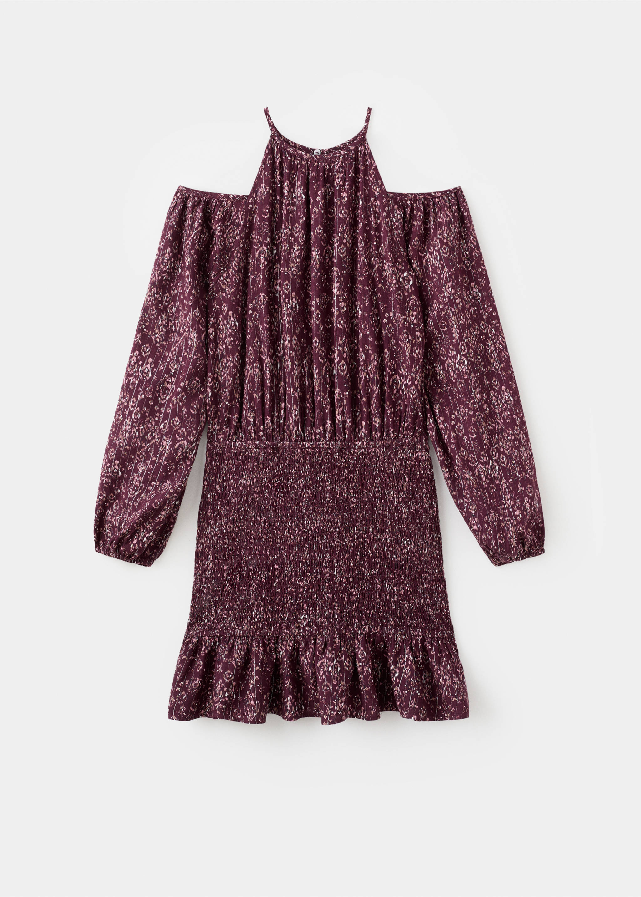 Lurex dress with cut-out - Article without model, Maroon. Ref: 17087122-00.