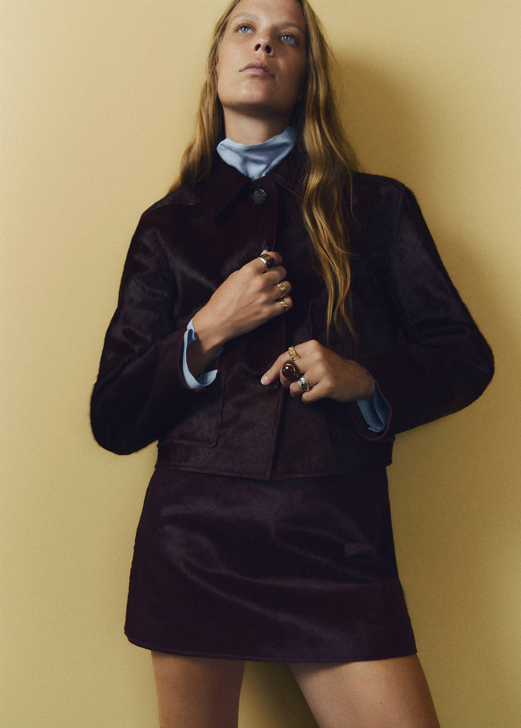 Leather jacket with fur pockets - Details of the article 2