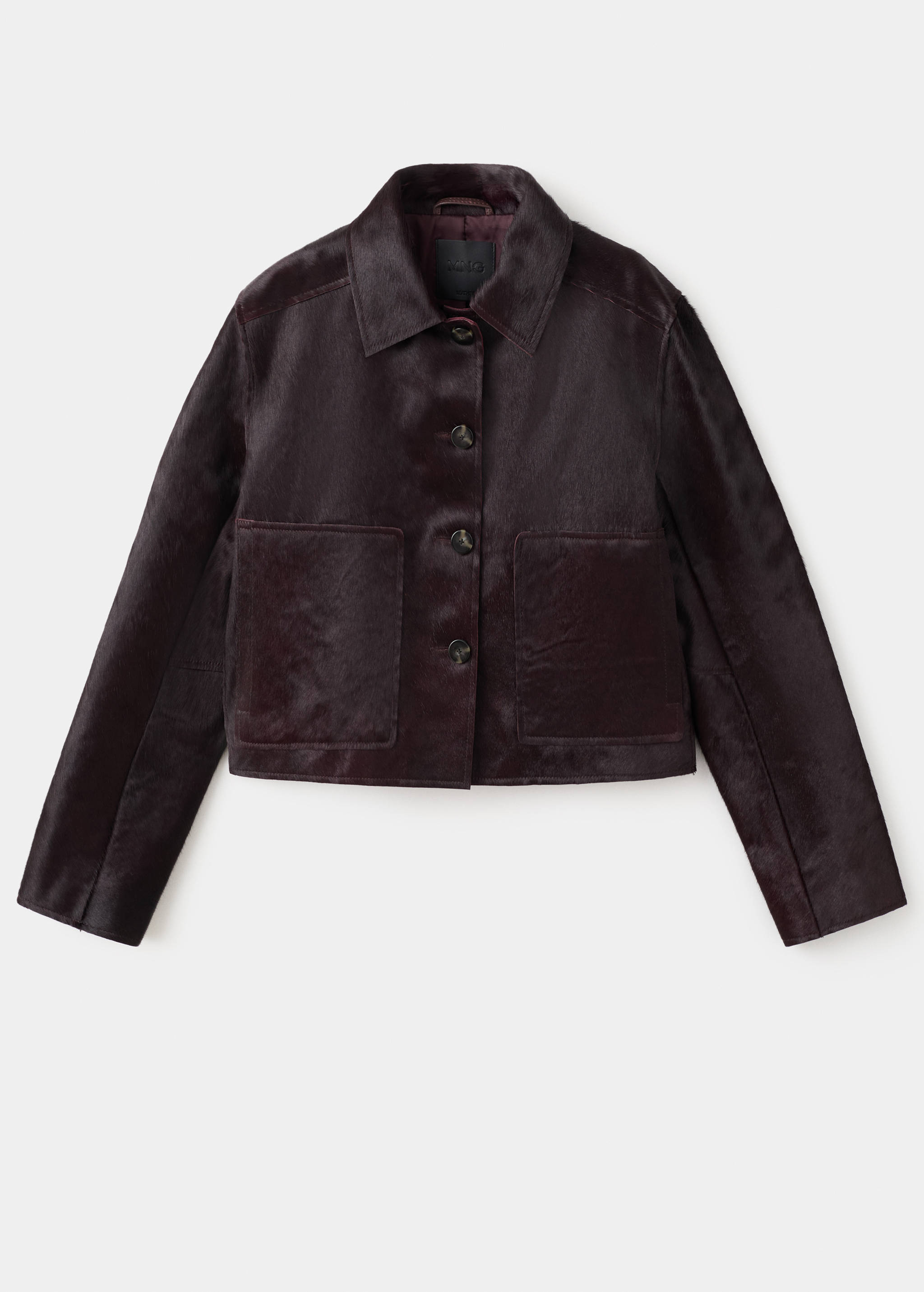 Leather jacket with fur pockets - Article without model