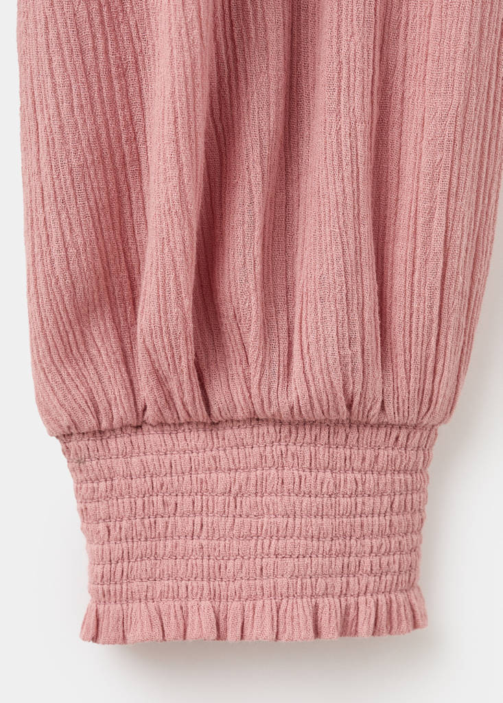 High-neck gathered blouse — Light/Pastel Purple