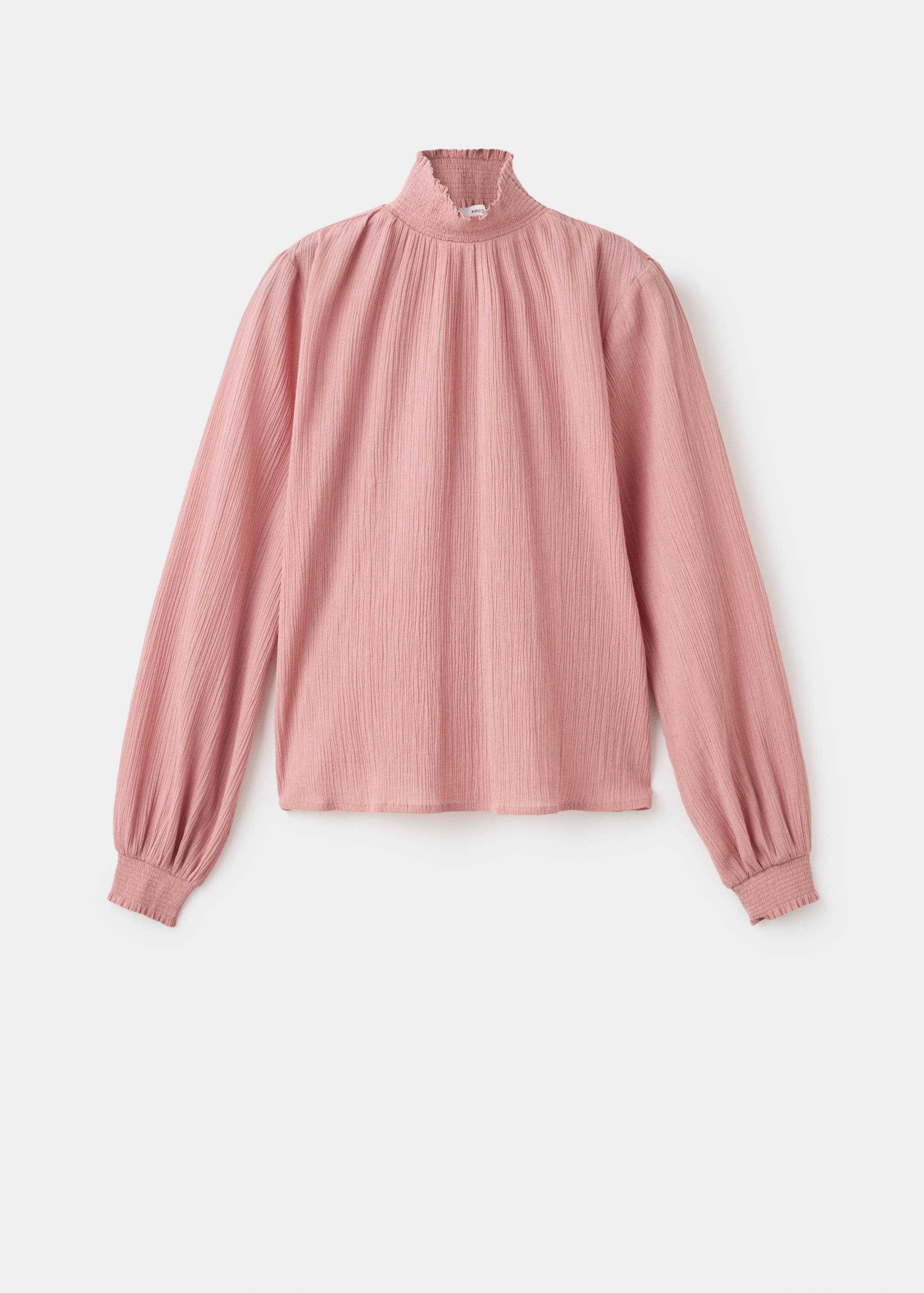 High-neck gathered blouse - Article without model